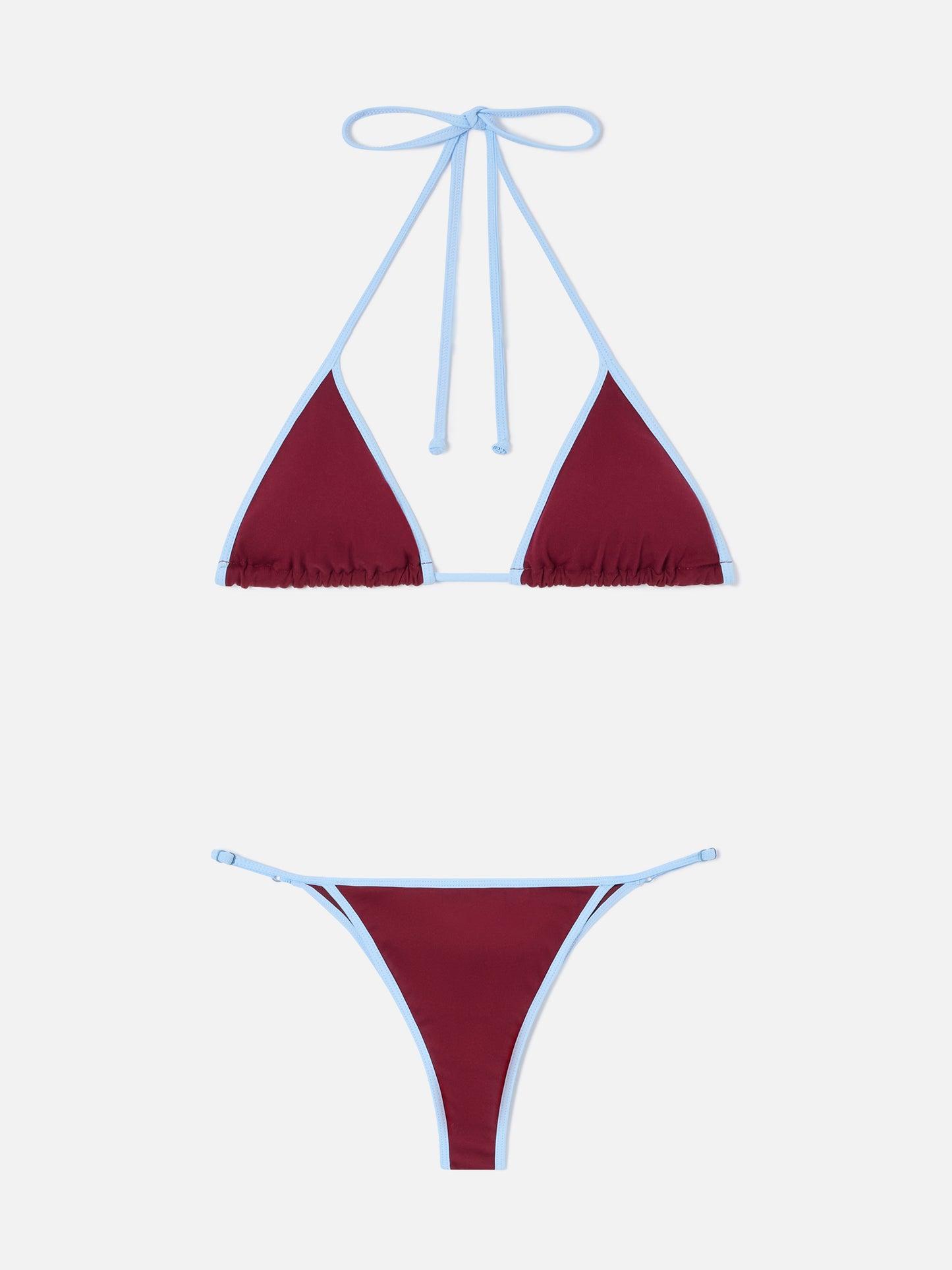 Bikini bordeaux Lezzy String avec finitions contrast 