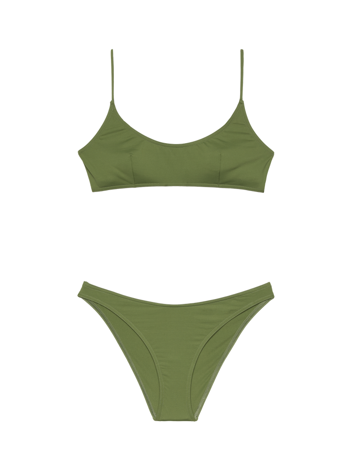 Lido klassische Badehose in Militärgrün - Judy Strand-Bralette in Militärgrün Judy