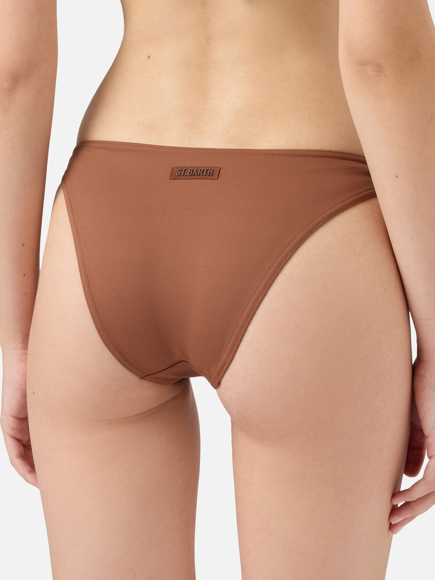 Bikini triangolo Leah Lido in marrone con slip classico