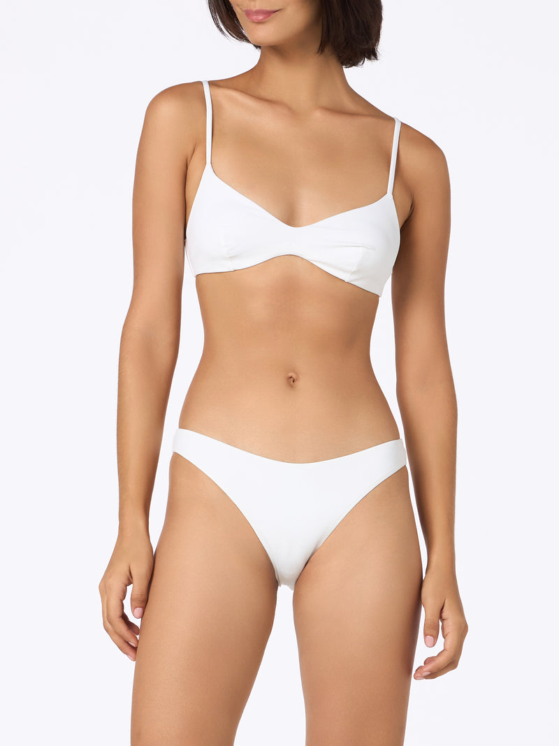 Woman white scoop bralette bikini May Lido