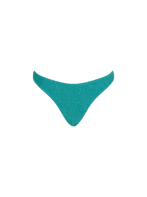 Woman teal lurex classic swim briefs Lido - MC2 Saint Barth