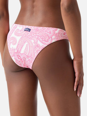 Leah Lido pink paisley triangle bikini