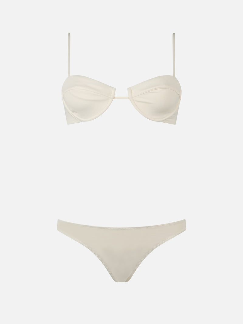 Woman off-white underwired bralette bikini Salina Lido