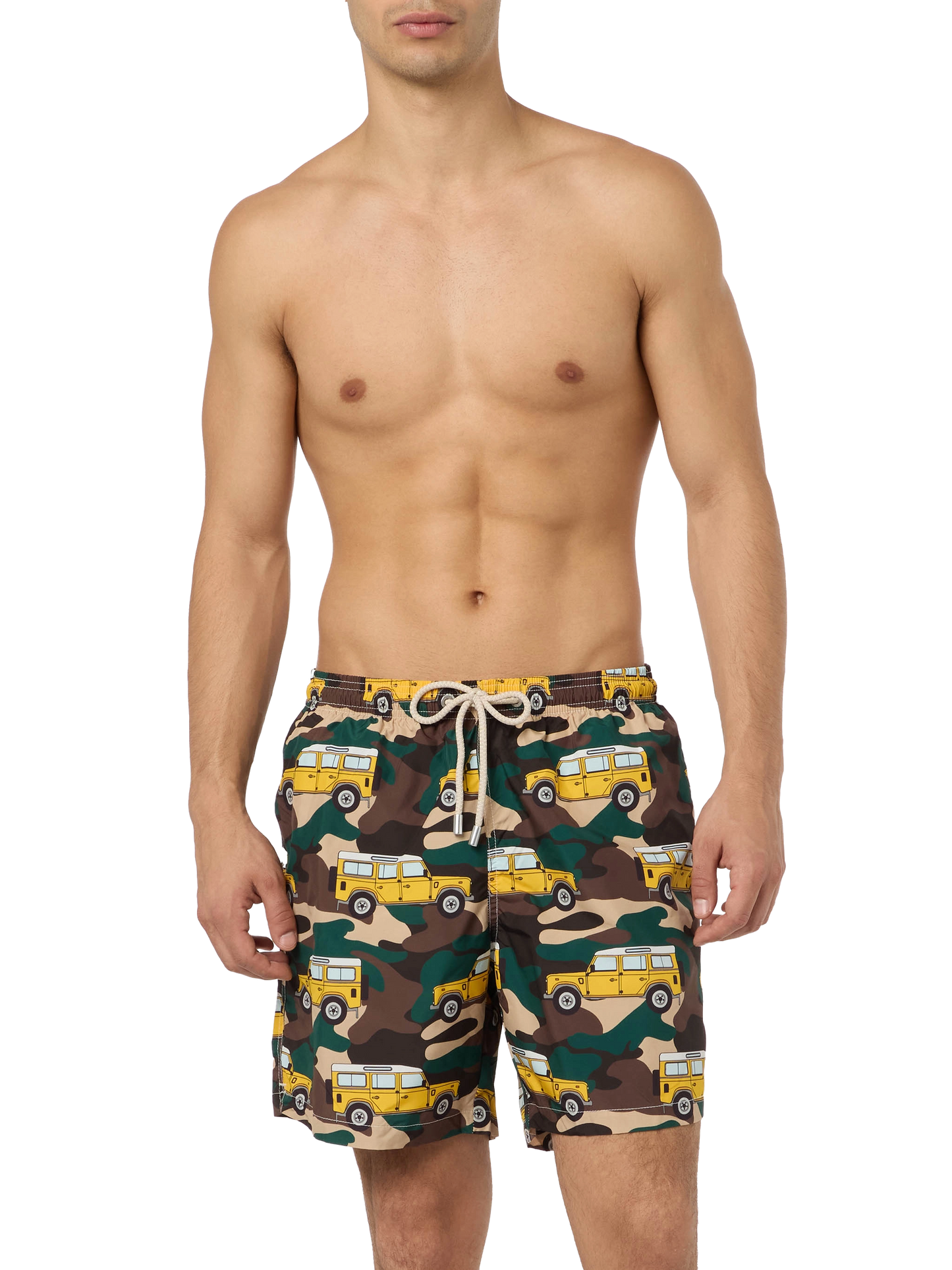 Badeshorts für Herren aus leichtem Stoff Lighting mit Geländewagen-Aufdruck
