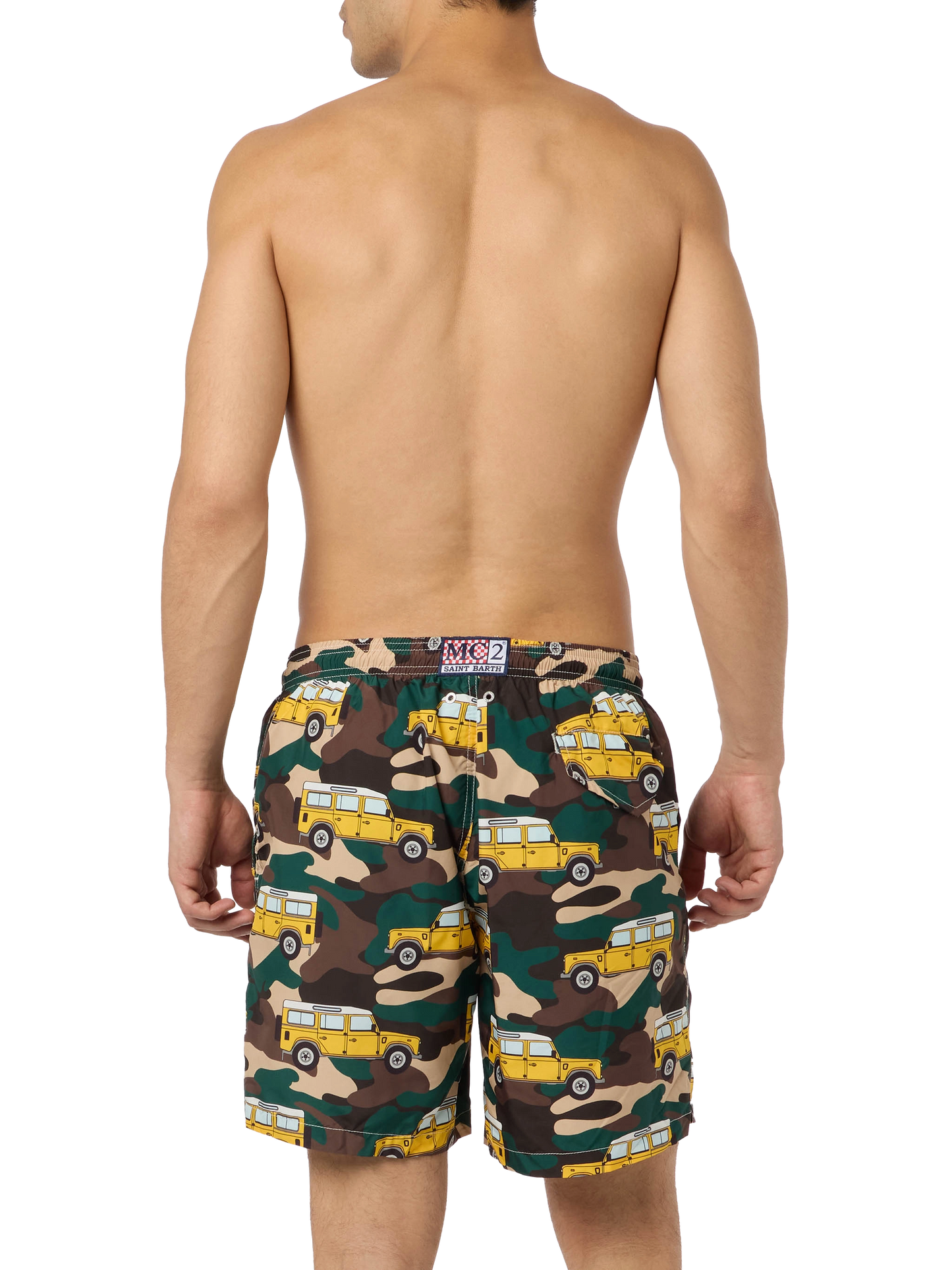 Badeshorts für Herren aus leichtem Stoff Lighting mit Geländewagen-Aufdruck