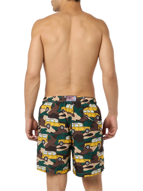 Badeshorts für Herren aus leichtem Stoff Lighting mit Geländewagen-Aufdruck