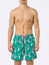 Man lightweight fabric swimshorts Lighting with Big Babol rabbits print | BIG BABOL SPECIAL EDITION