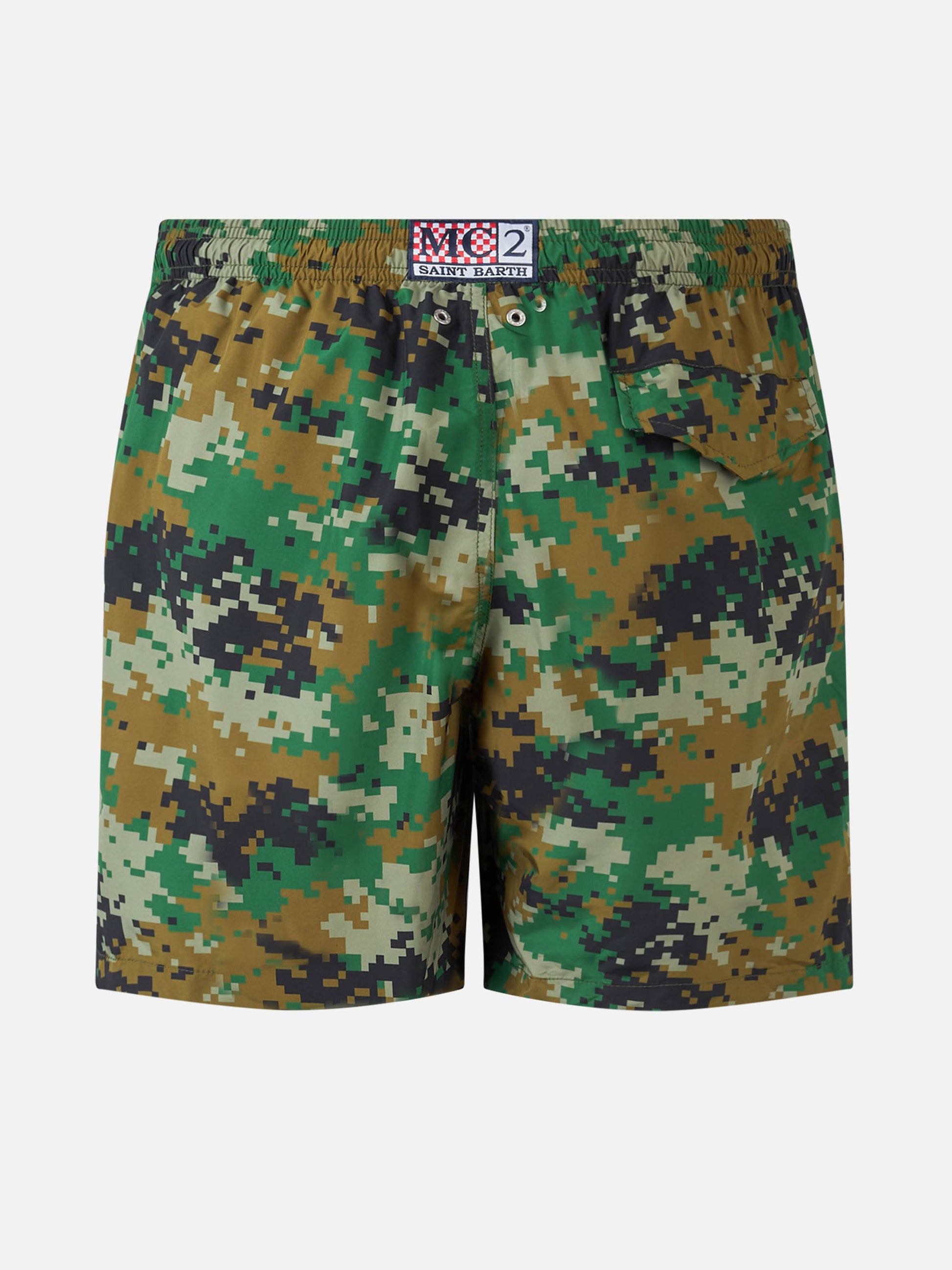 Man lightweight fabric swim-shorts Lighting with camouflage print - MC2 Saint Barth
