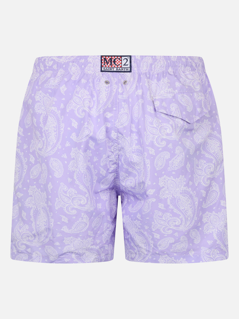 Herren-Badeshorts Lighting aus leichtem Stoff mit Paisley-Print