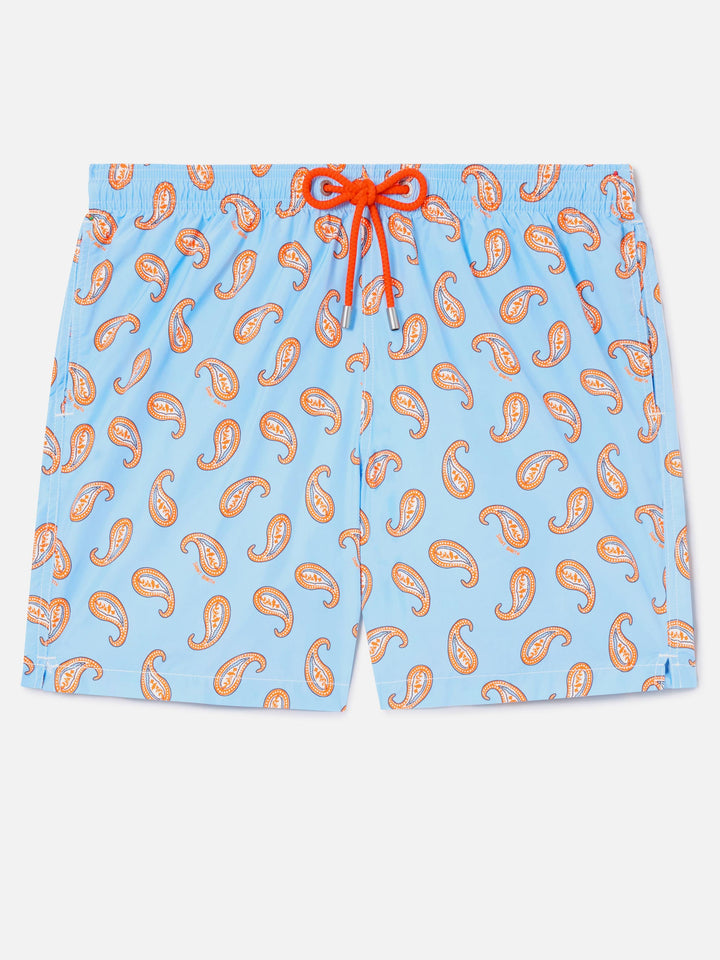 Lighting swim shorts with paisley print
