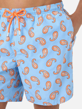 Lighting swim shorts with paisley print