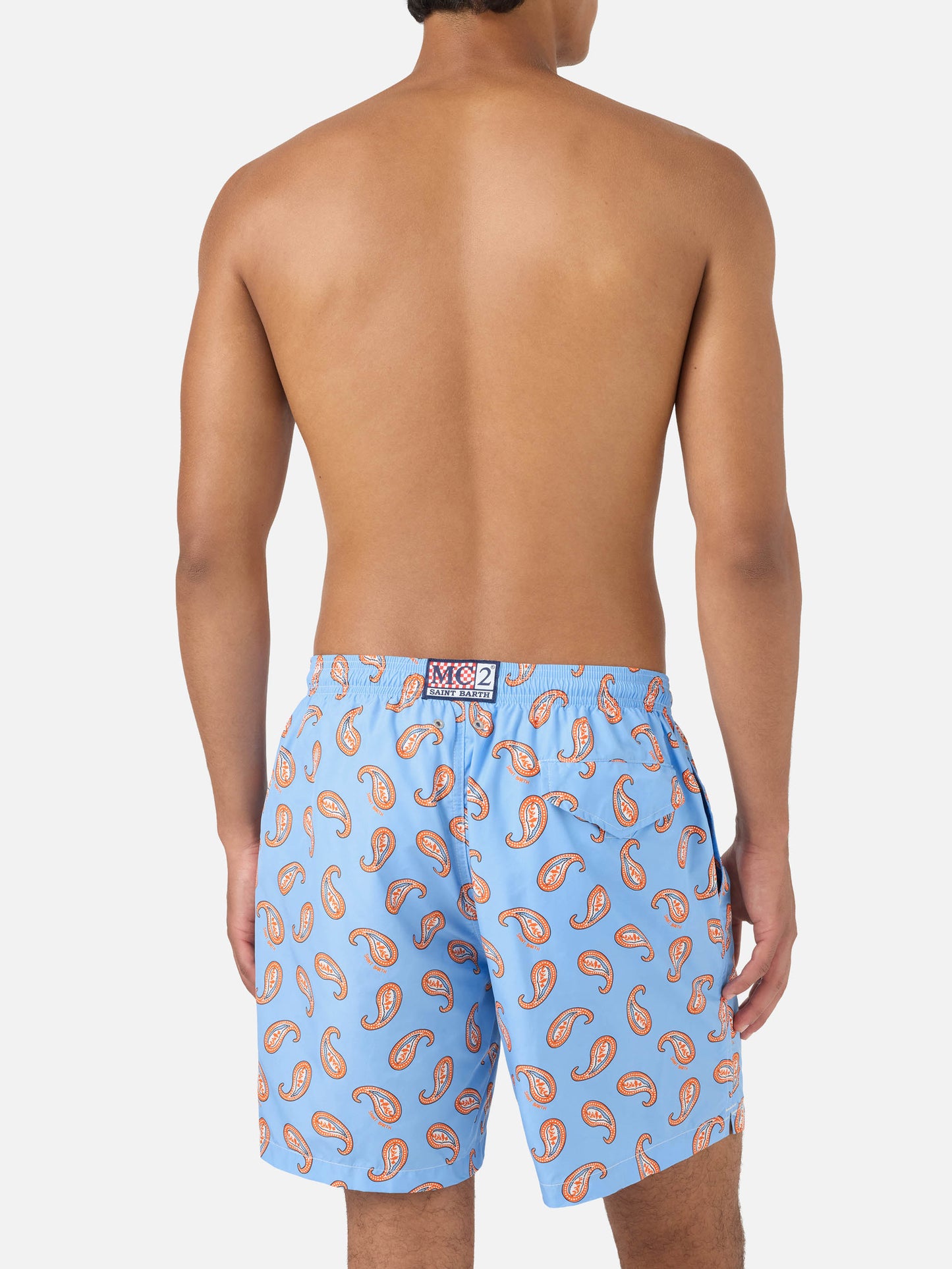 Lighting swim shorts with paisley print