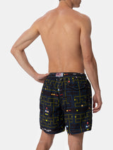 Man lightweight fabric swim-shorts Lighting with Pac-Man print | PAC-MAN SPECIAL EDITION