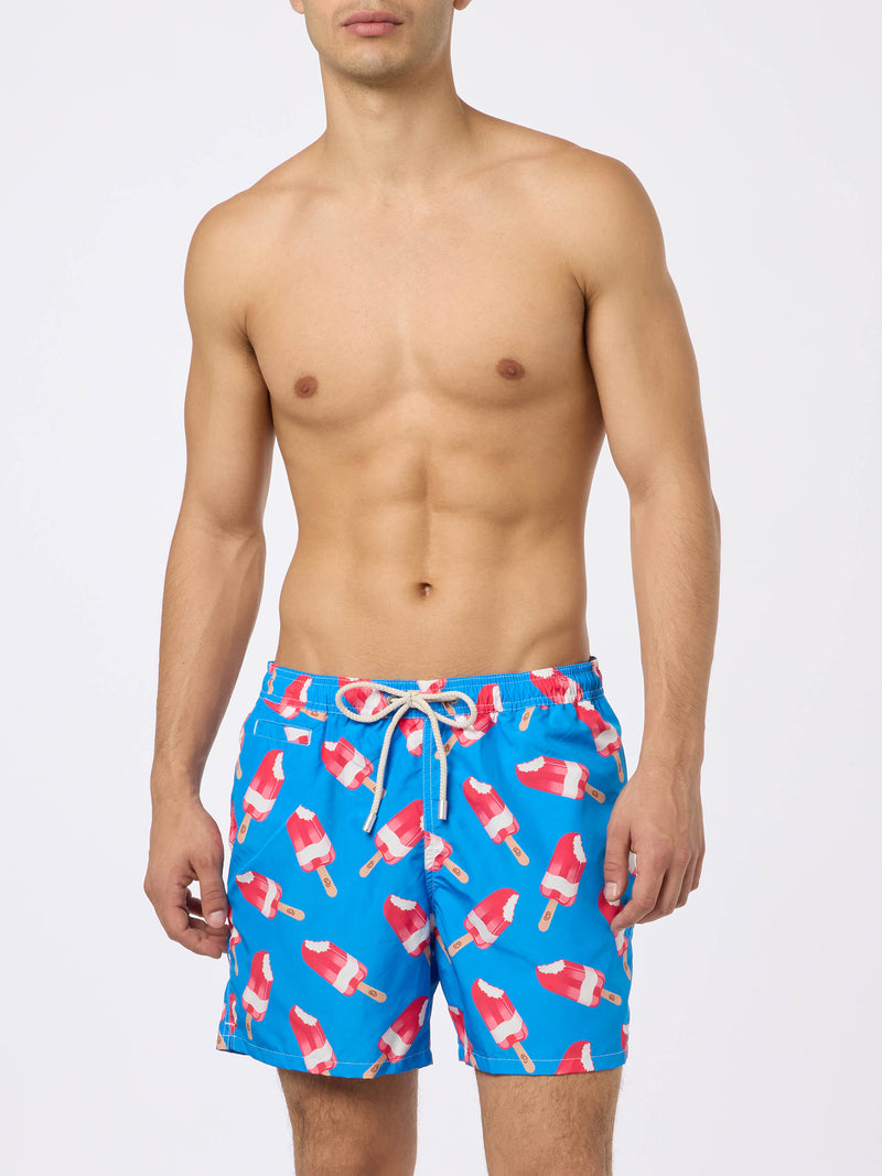 Man swim shorts with Fior di Fragola print  | Algida® Special Edition