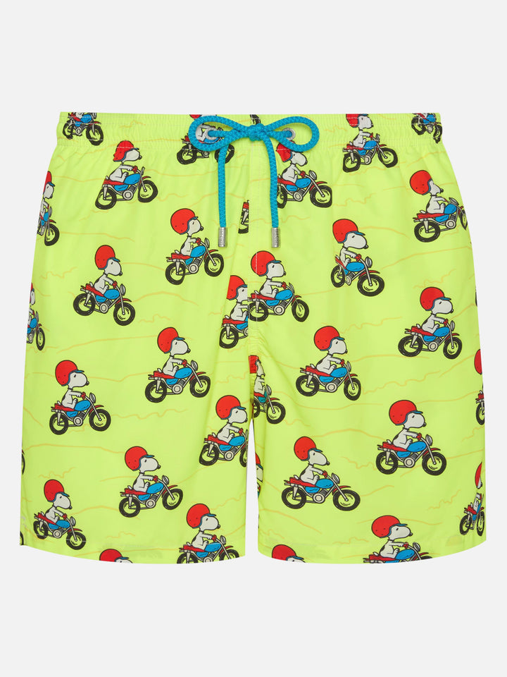Man light fabric swim shorts with Snoopy print | PEANUTS® SPECIAL EDITION