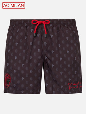 Badeshorts aus leichtem Stoff für Herren mit Milan-Logo-Aufdruck und Patch | AC MILAN SPECIAL EDITION