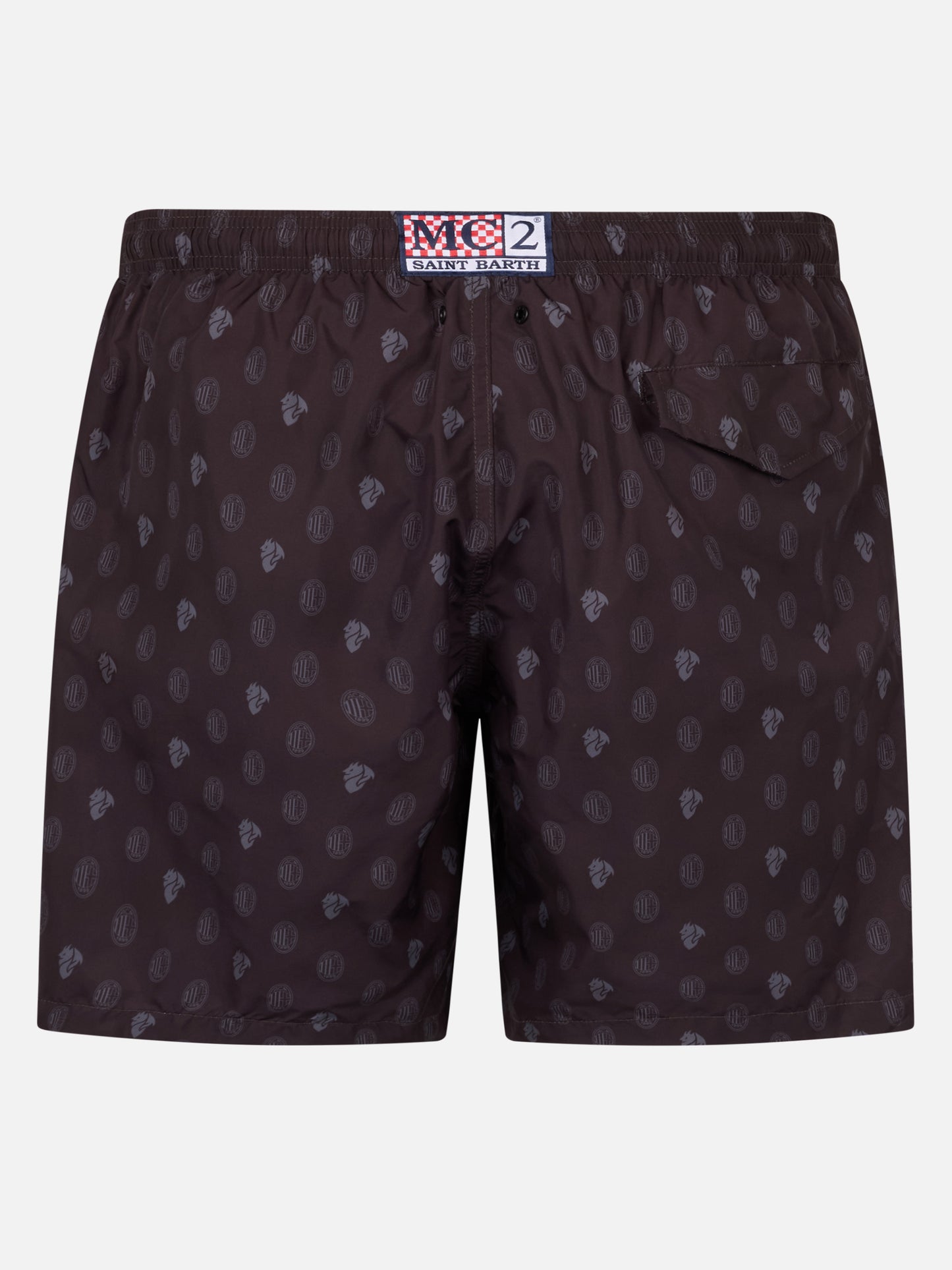 Badeshorts aus leichtem Stoff für Herren mit Milan-Logo-Aufdruck und Patch | AC MILAN SPECIAL EDITION