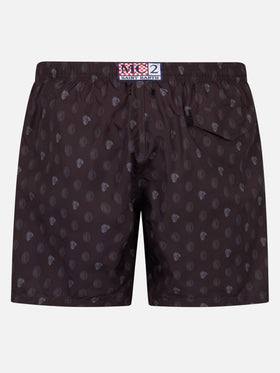 Badeshorts aus leichtem Stoff für Herren mit Milan-Logo-Aufdruck und Patch | AC MILAN SPECIAL EDITION