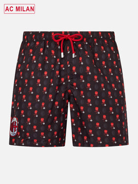 Badeshorts aus leichtem Stoff für Herren mit Milan-Logo-Aufdruck und Patch | AC MILAN SPECIAL EDITION