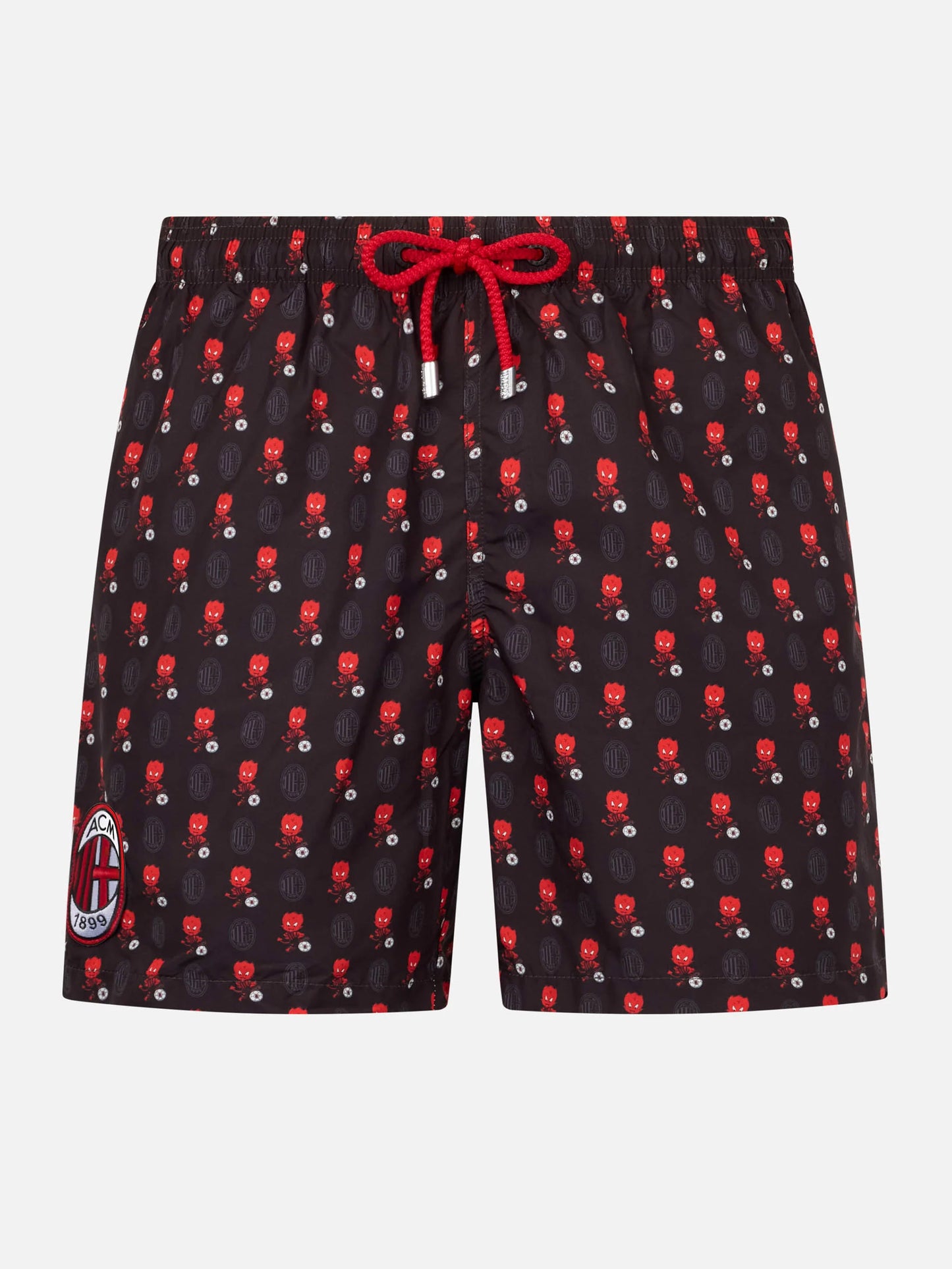 Badeshorts aus leichtem Stoff für Herren mit Milan-Logo-Aufdruck und Patch | AC MILAN SPECIAL EDITION