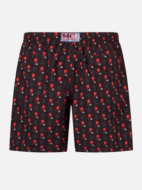 Badeshorts aus leichtem Stoff für Herren mit Milan-Logo-Aufdruck und Patch | AC MILAN SPECIAL EDITION