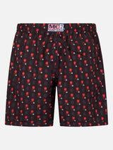 Badeshorts aus leichtem Stoff für Herren mit Milan-Logo-Aufdruck und Patch | AC MILAN SPECIAL EDITION