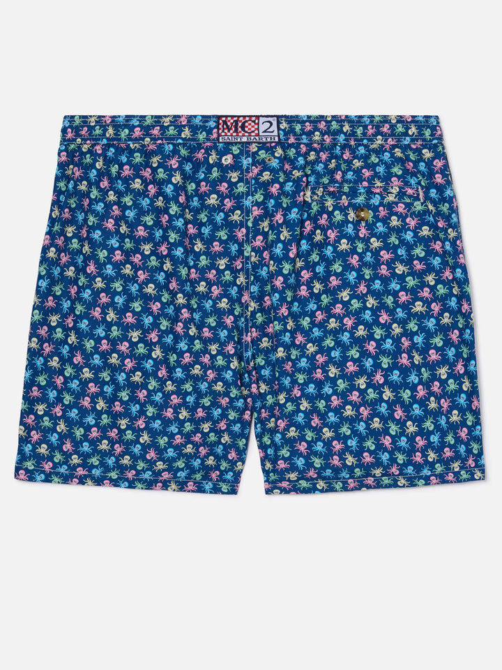 Navy Lighting Micro swim shorts with octopus all-over print
