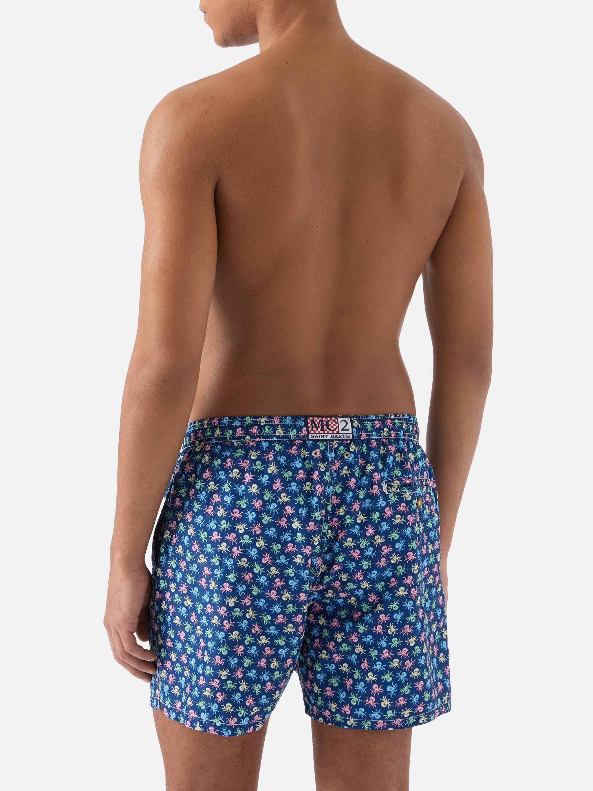 Navy Lighting Micro swim shorts with octopus all-over print – MC2
