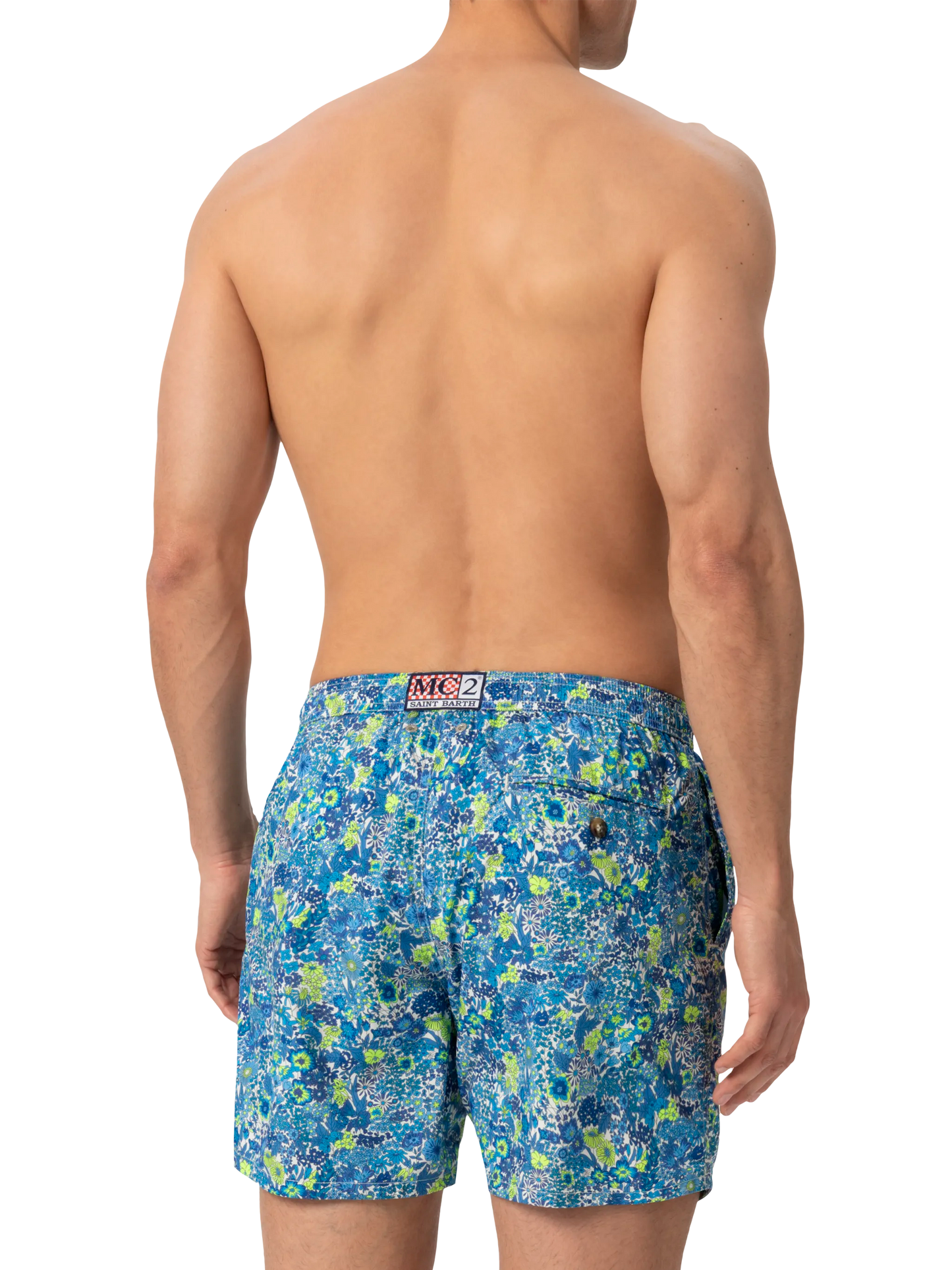 Lightweight fabric swim shorts Lighting with Margaret Annie print | MADE WITH LIBERTY FABRIC