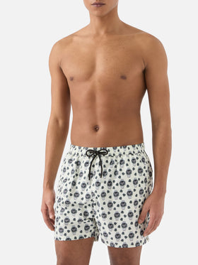White Lighting Micro swim shorts with watch in the night print