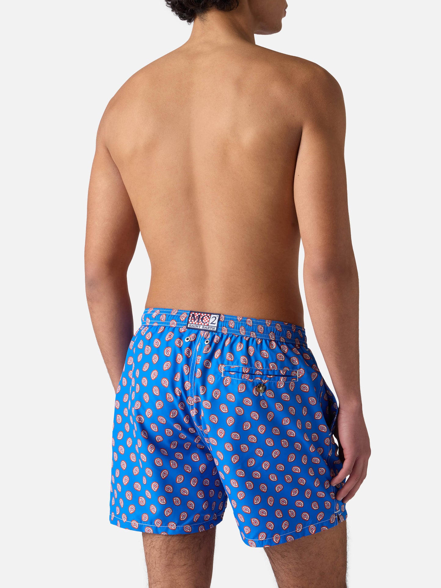 Lightweight fabric swim shorts Lighting with paisley  print