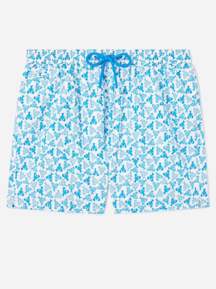 Badeshorts Lighting Micro Fantasy mit weißem Hummer-Print 