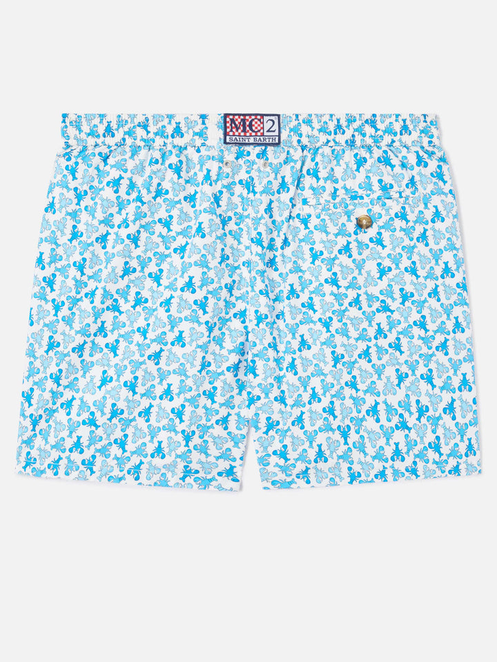 Badeshorts Lighting Micro Fantasy mit weißem Hummer-Print 