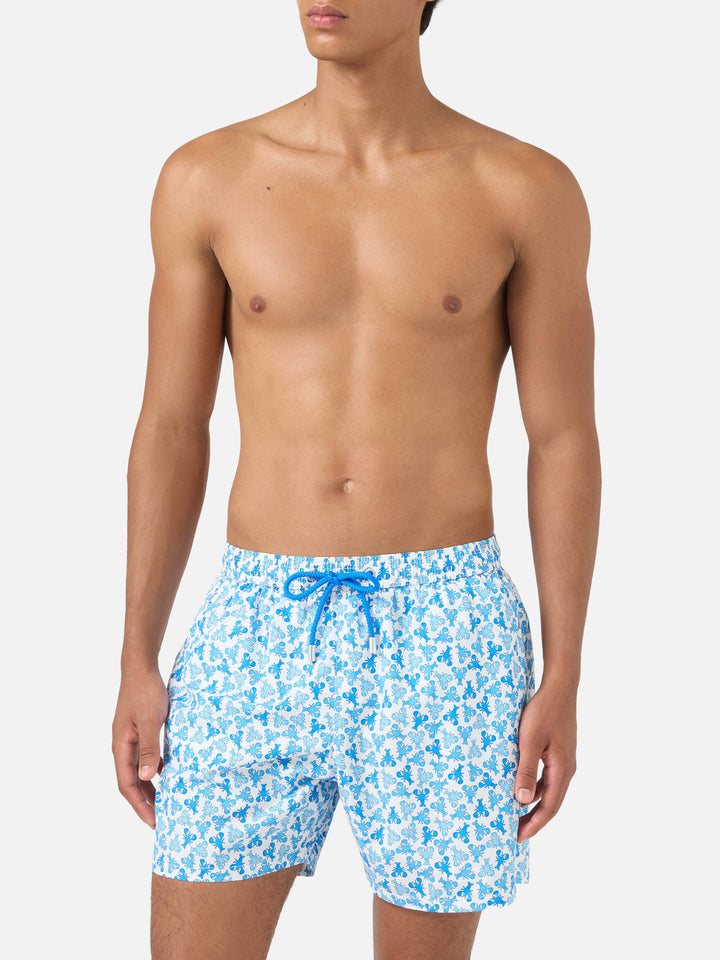 Badeshorts Lighting Micro Fantasy mit weißem Hummer-Print 