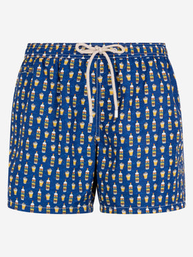 Man lightweight fabric swim-shorts Lighting Micro Fantasy with Vov Bombardino print | VOV SPECIAL EDITION