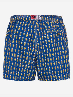Man lightweight fabric swim-shorts Lighting Micro Fantasy with Vov Bombardino print | VOV SPECIAL EDITION
