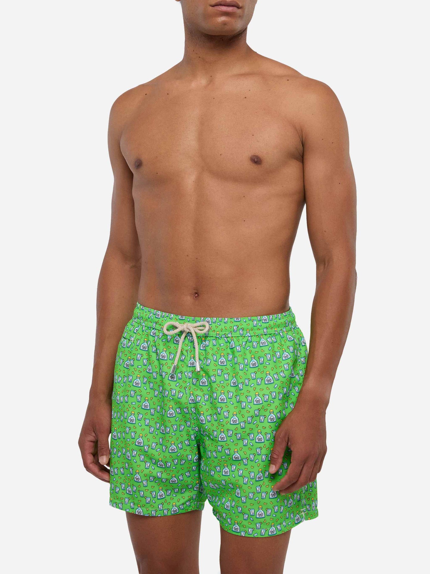 Costume da bagno da uomo in tessuto leggero con stampa tequila