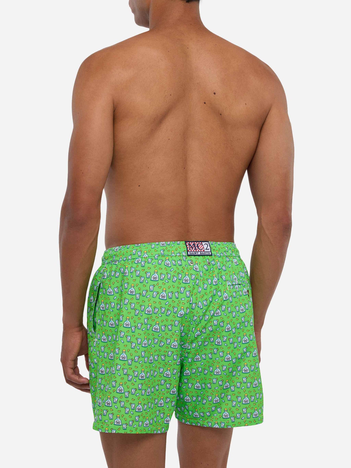 Costume da bagno da uomo in tessuto leggero con stampa tequila