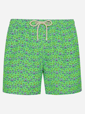 Costume da bagno da uomo in tessuto leggero con stampa tequila