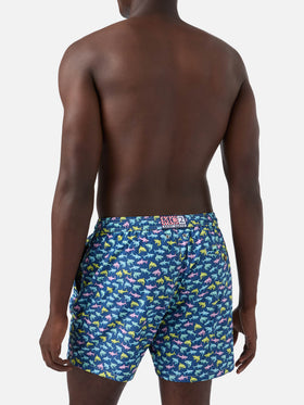 Herren-Badeshorts aus leichtem Stoff Lighting Micro Fantasy mit Hai-Print