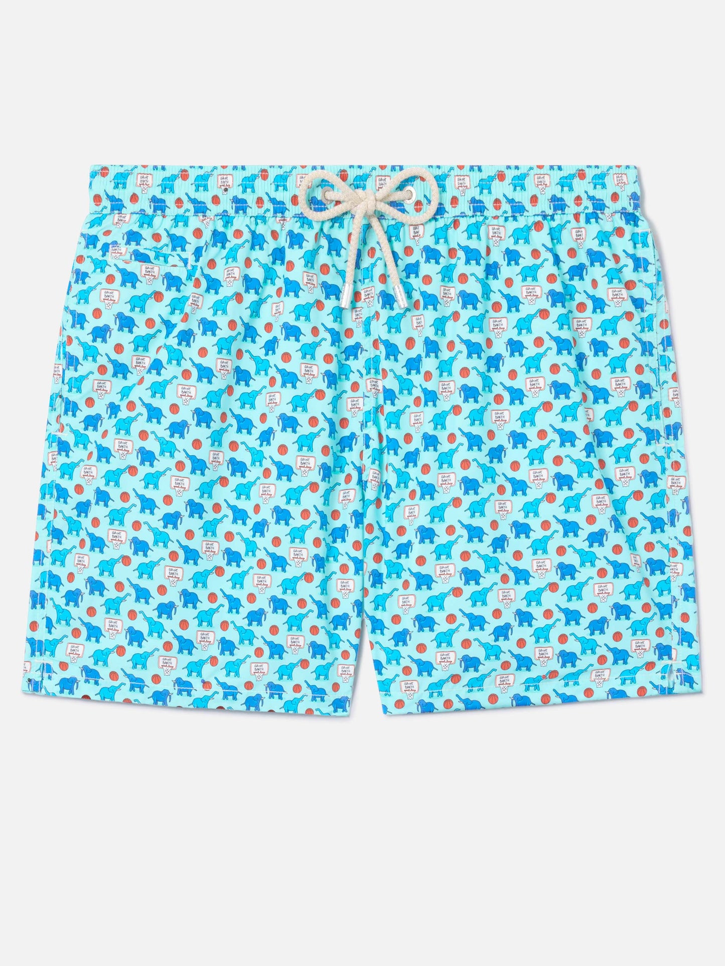 Short de bain Lighting Micro Fantasy en tissu technique avec motif éléphant bleu et multicolore 