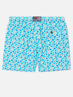 Short de bain Lighting Micro Fantasy en tissu technique avec motif éléphant bleu et multicolore 