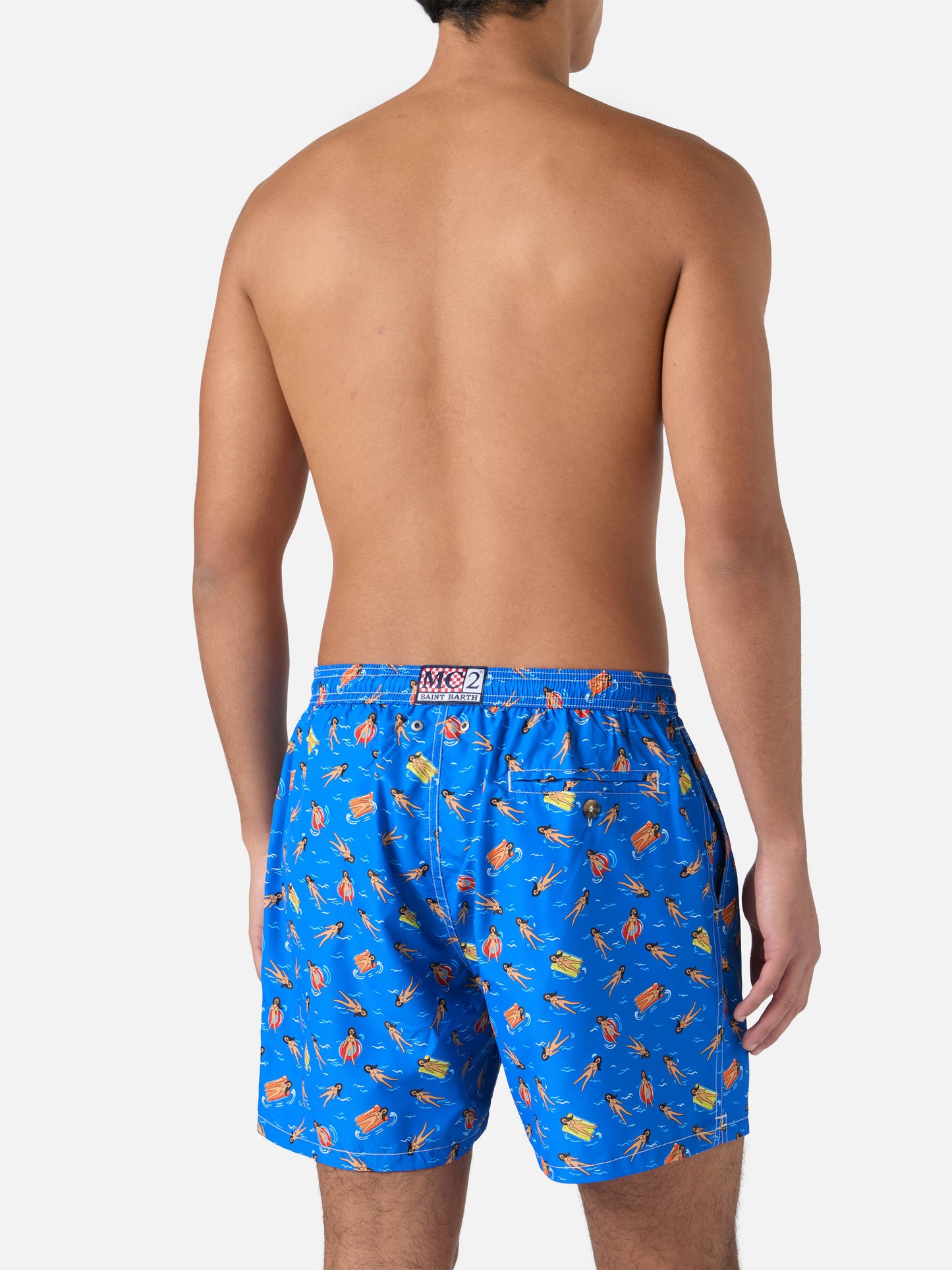 Badehose aus leichtem Stoff mit verspieltem Puppenmuster