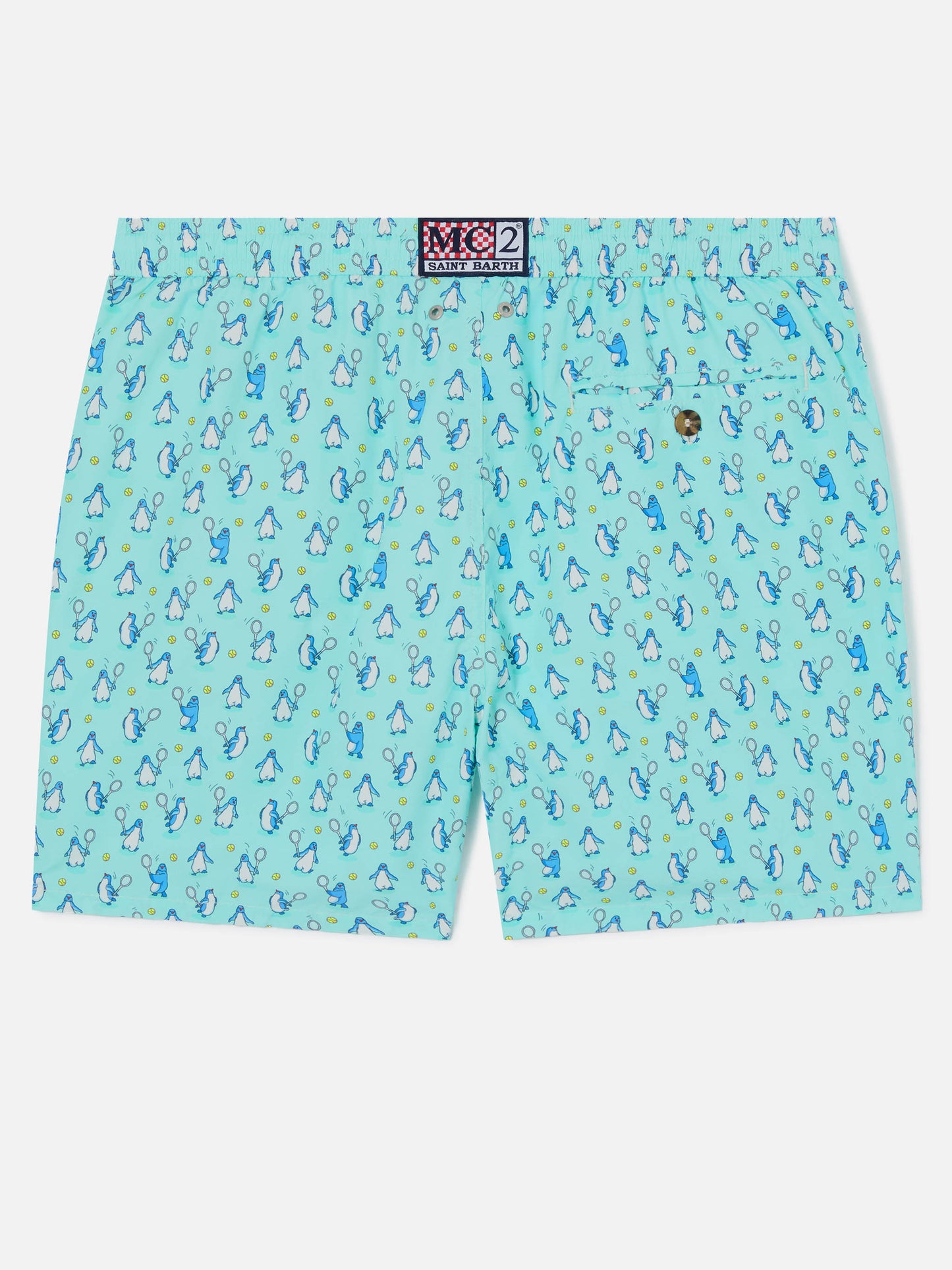 Badeshorts für Herren aus leichtem Stoff Lighting Micro Fantasy mit Pinguin-Print