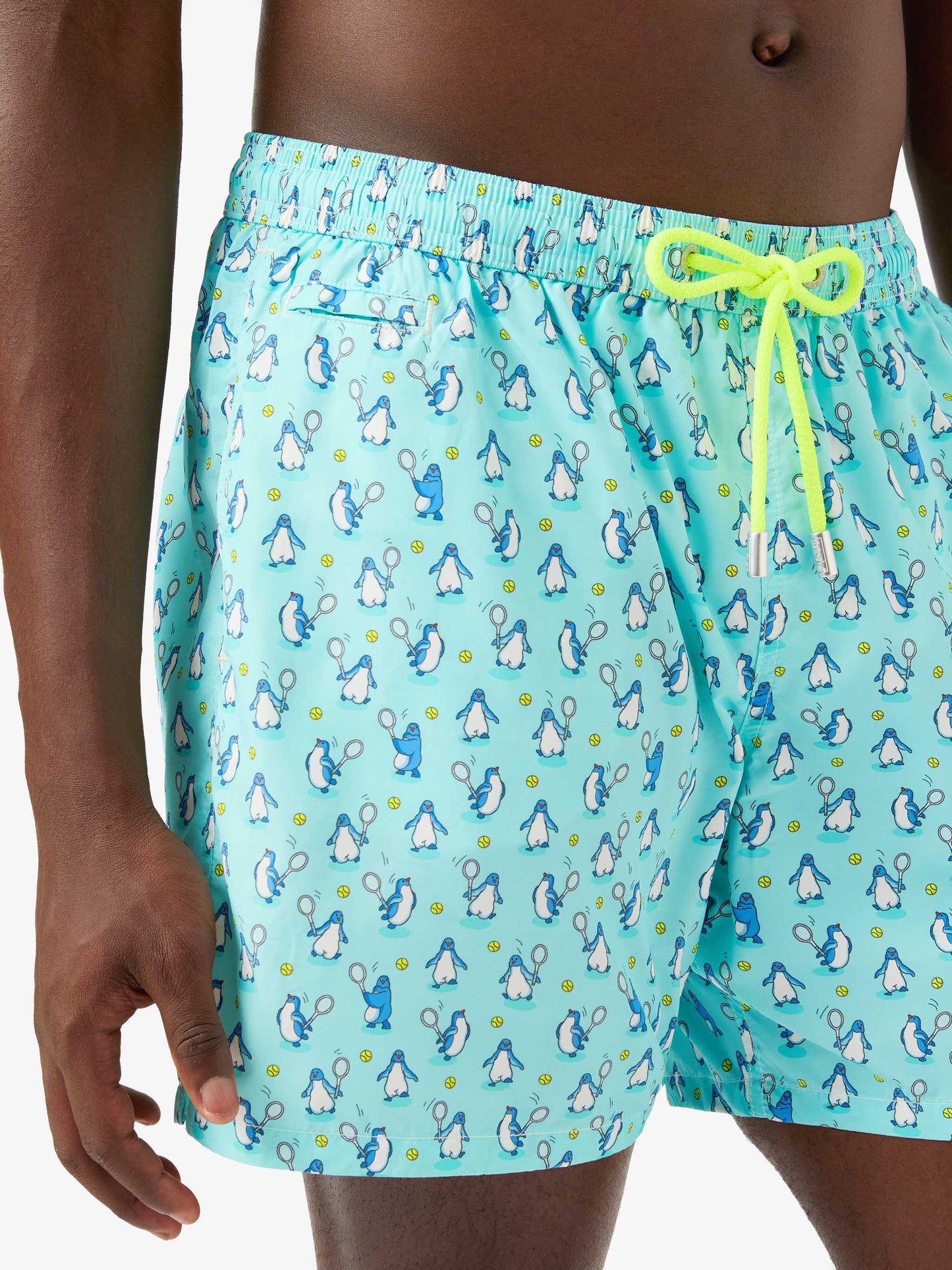 Badeshorts für Herren aus leichtem Stoff Lighting Micro Fantasy mit Pinguin-Print