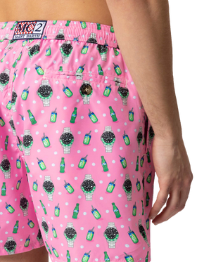 Lightweight fabric swim shorts Lighting with watch print
