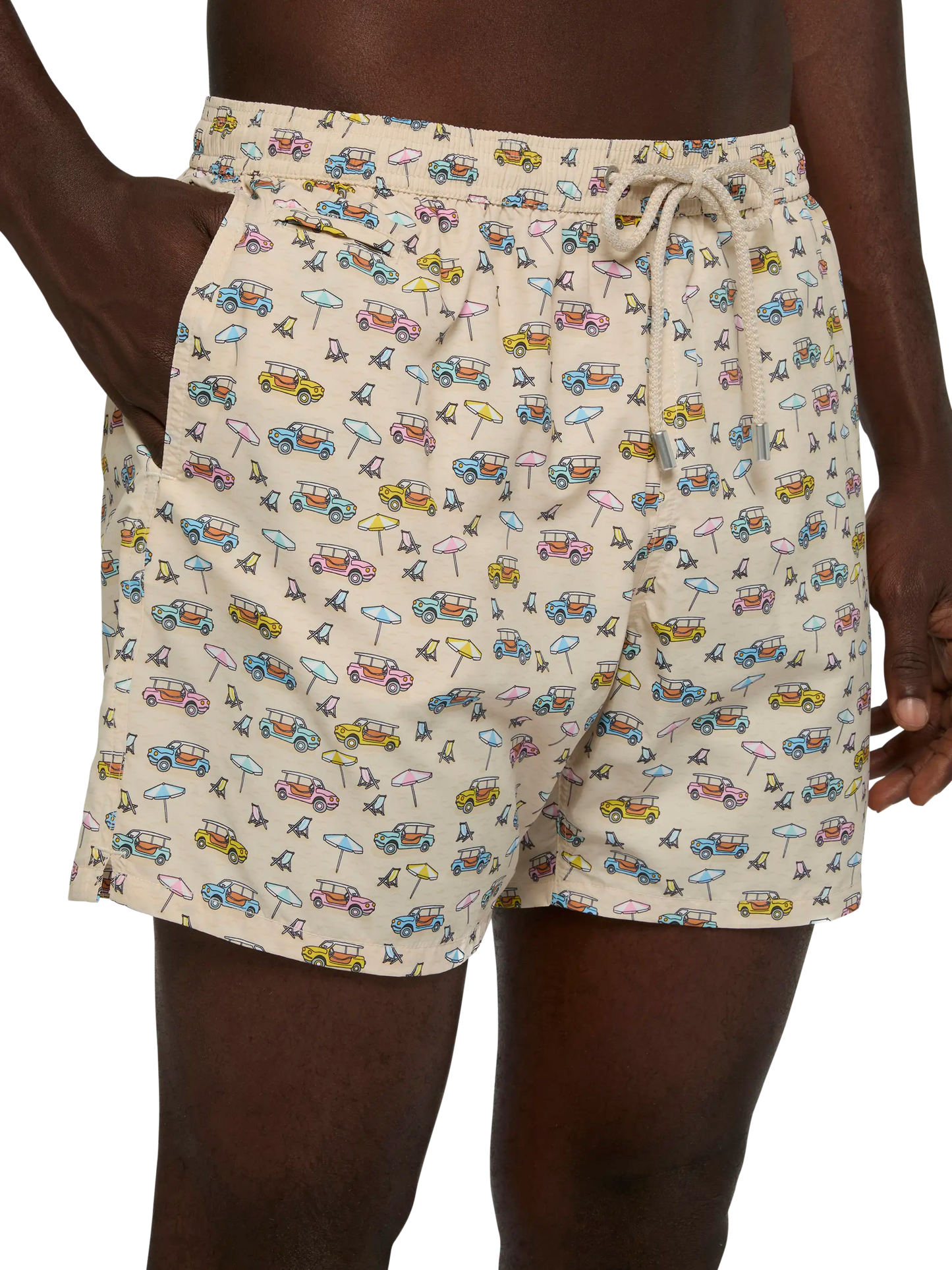 Badeshorts aus leichtem Stoff „Lighting“ mit Dune-Buggy-Print | FIAT SPECIAL EDITION