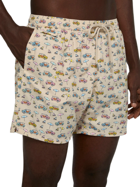 Badeshorts aus leichtem Stoff „Lighting“ mit Dune-Buggy-Print | FIAT SPECIAL EDITION