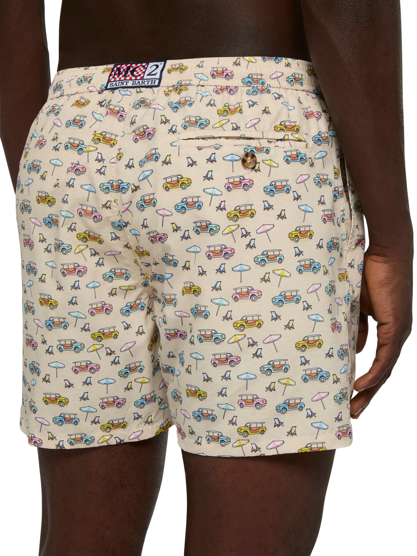 Badeshorts aus leichtem Stoff „Lighting“ mit Dune-Buggy-Print | FIAT SPECIAL EDITION