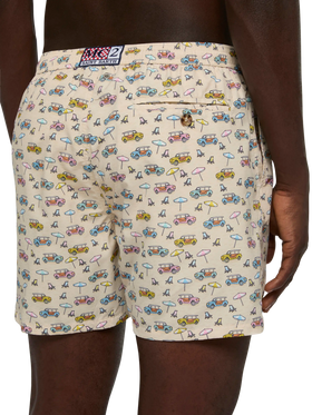 Badeshorts aus leichtem Stoff „Lighting“ mit Dune-Buggy-Print | FIAT SPECIAL EDITION